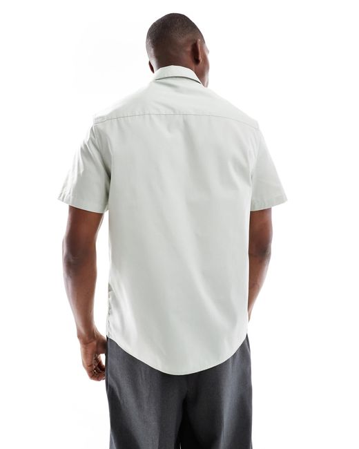 ASOS – elegantes, leicht zu bügelndes popeline-hemd in White für Herren