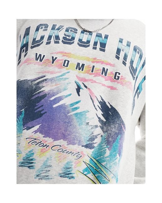 Abercrombie & Fitch White Jackson Hole Ski Resort Print Sweatshirt for men