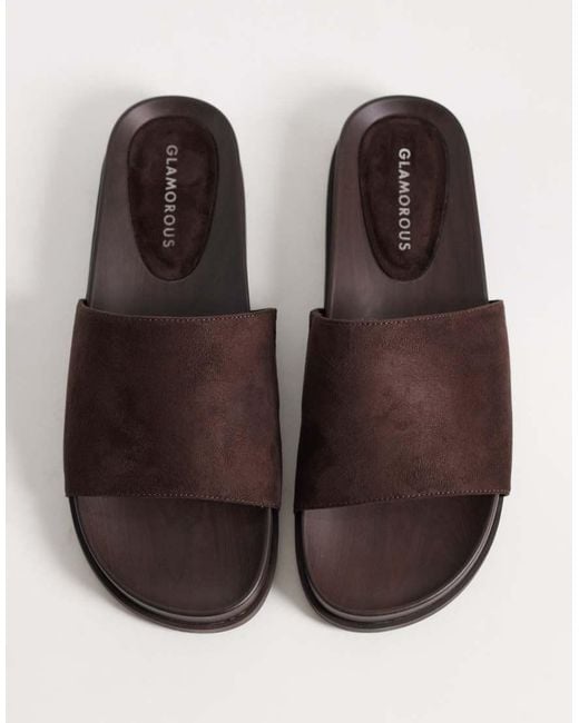 Glamorous Brown Footbed Sandals