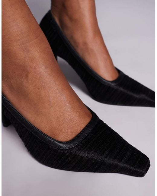 Public Desire Brown Salty Ruched Tulle Pumps