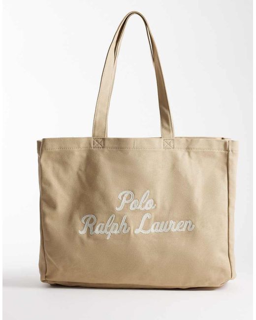 Polo Ralph Lauren Natural Embroidered Canvas Tote for men