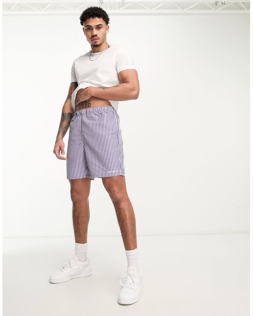 Carhartt Purple Island Stripe Swim Shorts for men