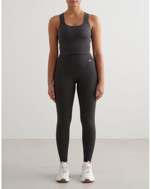 Aim'n Black Shadow Ribbed Seamless High Support Bralette