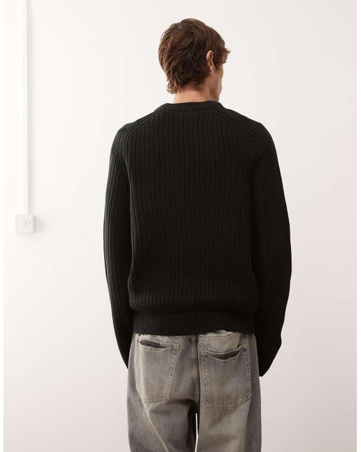 Collusion Black Knitted Sweat for men
