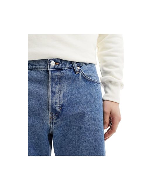 Jeans comodi affusolati cilindrici anni '90 di Weekday in Blue da Uomo