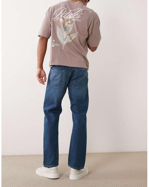 Jack & Jones Blue Chris Straight Fit Jeans for men