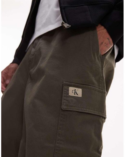 Calvin Klein Rechte Cargobroek in het Black voor heren