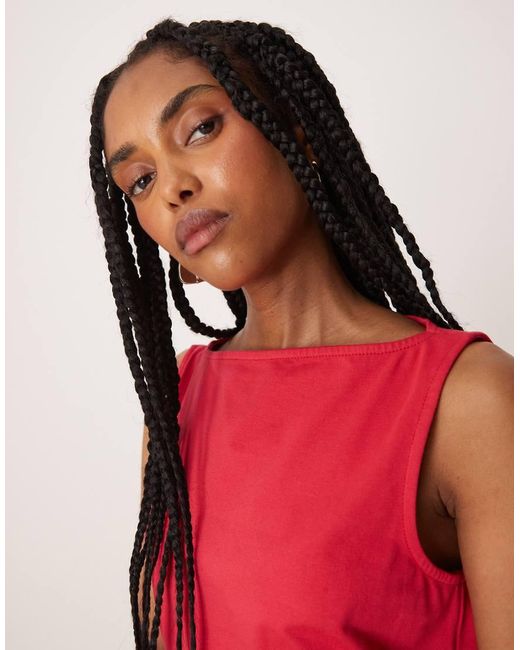 ASOS Red Sleeveless Seam Detail Mini Dress