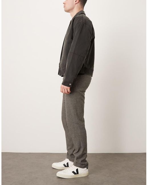 Mango Gray Tailored Tweed Trousers for men