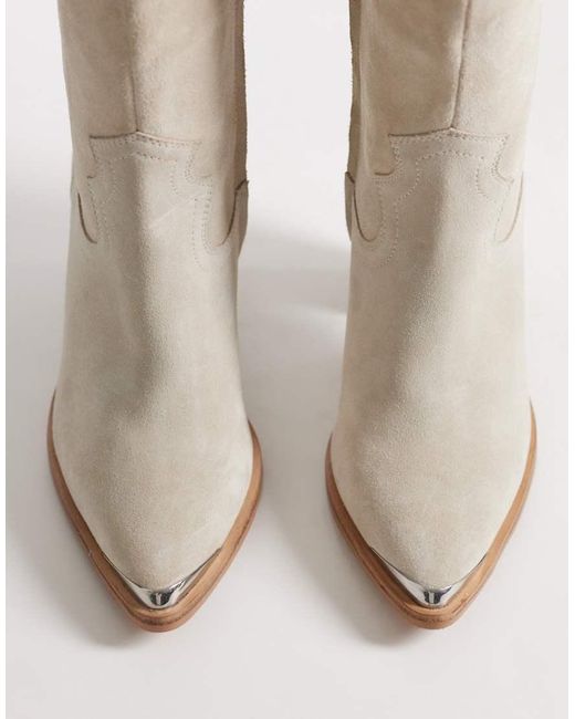 Bronx White New-americana Western Detail Over The Knee Boots