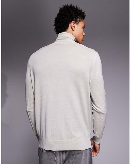 River Island Gray Roll Neck Knitted Jumper for men