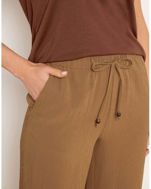 Long Tall Sally Natural Textured Wide Leg Trousers