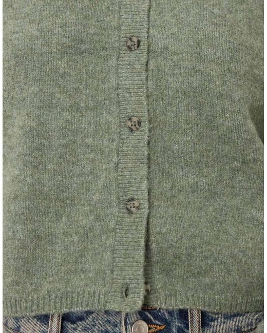 Jdy Green Crew Neck Cardigan With Wool