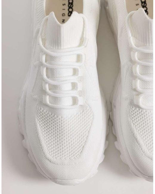 ASOS Gray Knitted Lace Up Trainer for men