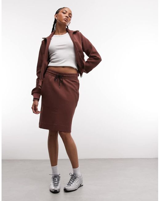 Rains Red 41050 Downtime Co-ord Knitted Logo Drawstring Skirt