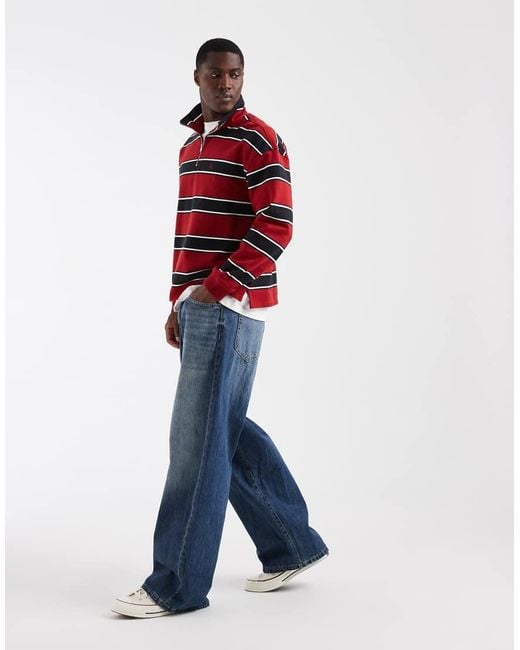 Levi's Red Cameron 1/4 Zip Sweatshirt for men