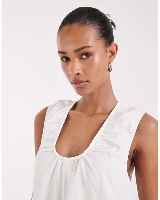 BRONZE SNAKE White Sydney Smock Mini Dress