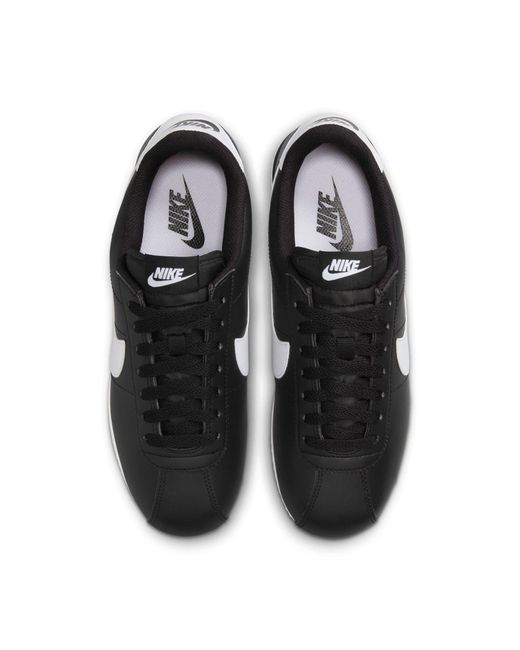 Nike Black Cortez Leather Sneakers
