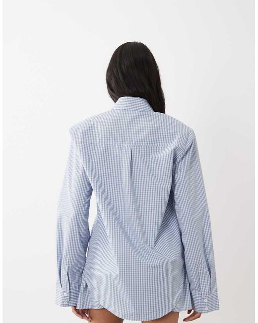 Noughts & Kisses Blue Cotton Rich Gingham Shirt