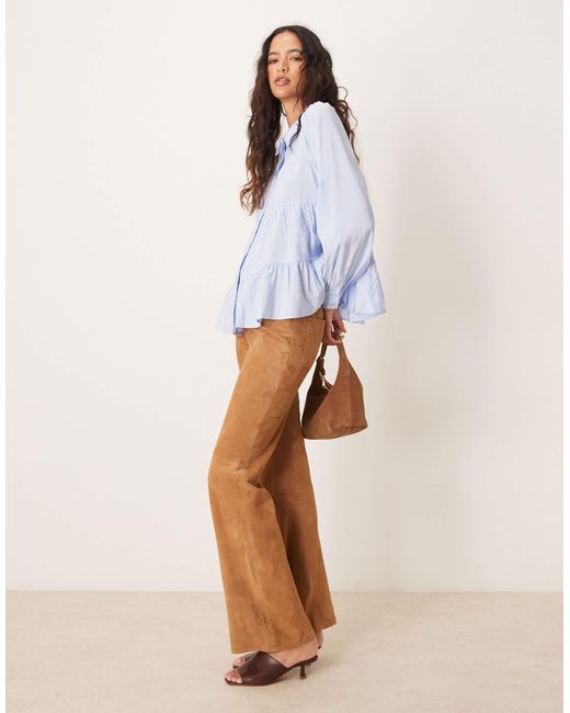 Chemise smockée à volants - kentucky Y.A.S en coloris Blue