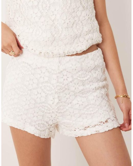 Mango Natural Cotton Crochet Short Co-ord