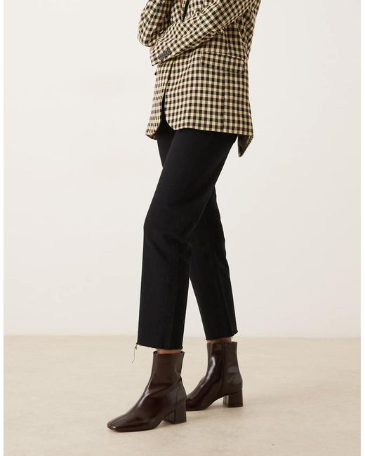 ASOS Black Relay Smart Heeled Ankle Boots