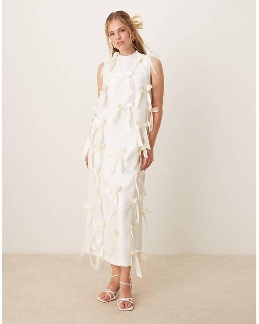 Vestido Midi Blanco Con Diseño De Lazos Por Toda La Prenda Snowdrop De Sister Jane de color Natural