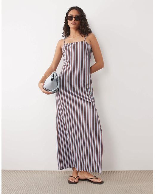 ASOS Purple Cami Square Neck With Side Split Maxi Dress