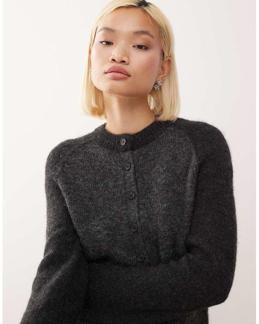 Weekday Black Wool-blend Fitted Cardigan