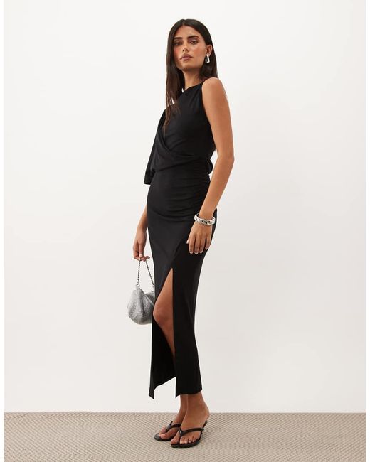ASOS Maxi Jurk Met Split in het Black