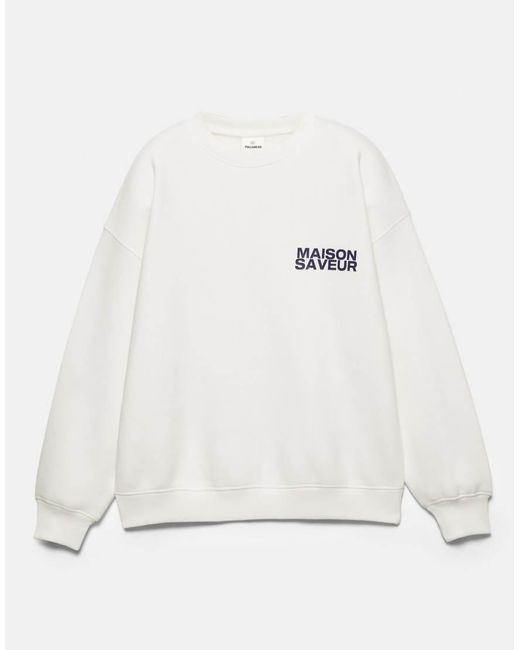 Pull&Bear White Profiterole Graphic Sweatshirt
