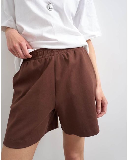 TOPSHOP White Interlock jogger Shorts Co-ord