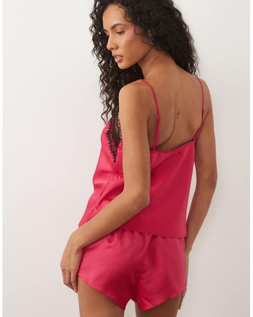Ann Summers Red Cerise Lace Trim Cami Set