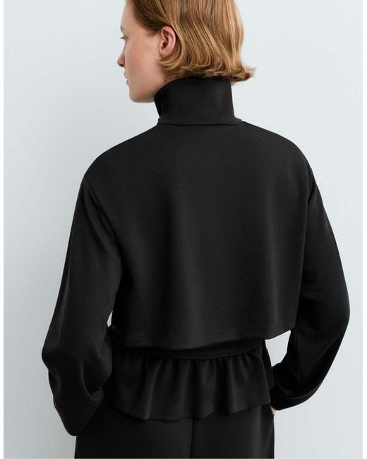 Oysho Black Short Piqué Belted Jacket With Belt