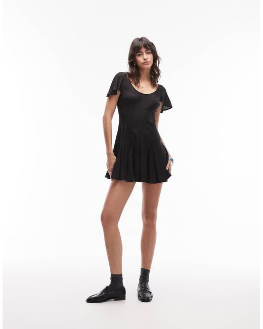 ASOS White Mini Tea Dress With Godet Hem