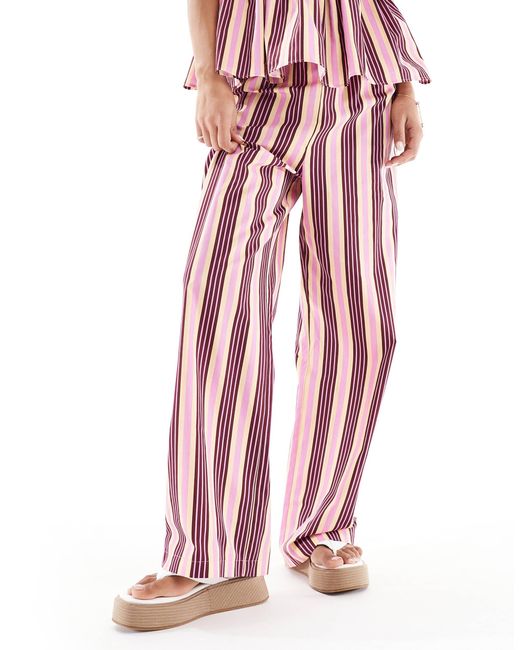 ASOS Red Tie Waist Straight Leg Co-ord Trouser