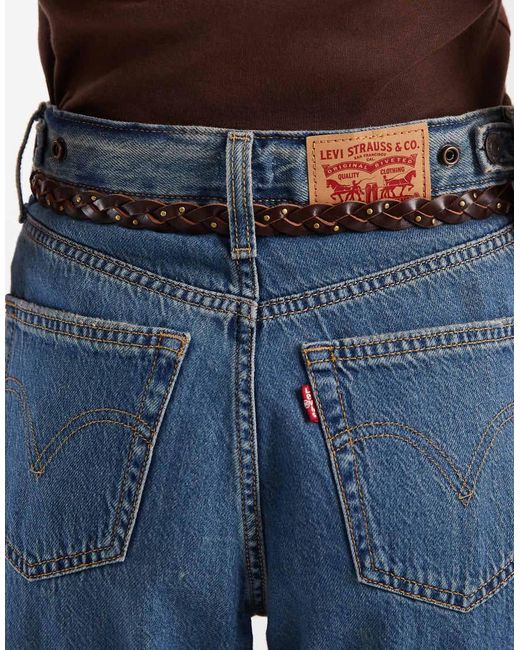 Levi's Blue Skinny Plait Leather Belt