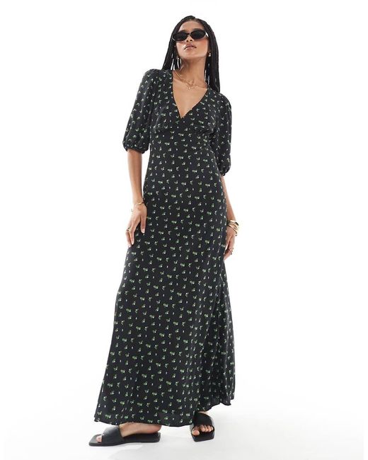 Glamorous Black V-Neck Maxi Tea Dress