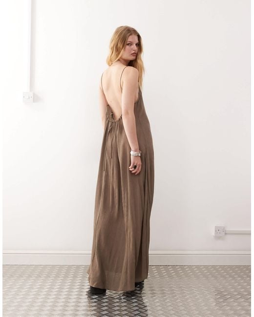 Weekday Natural Floaty Crepe Maxi Cami Dress