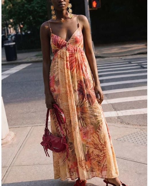 Desigual White Printed Maxi Dress