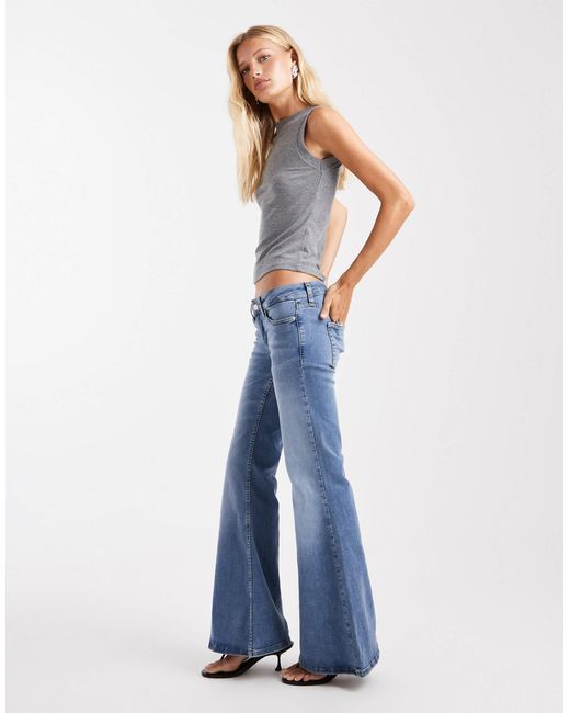 ASOS Blue Ultra Low Flare Jean
