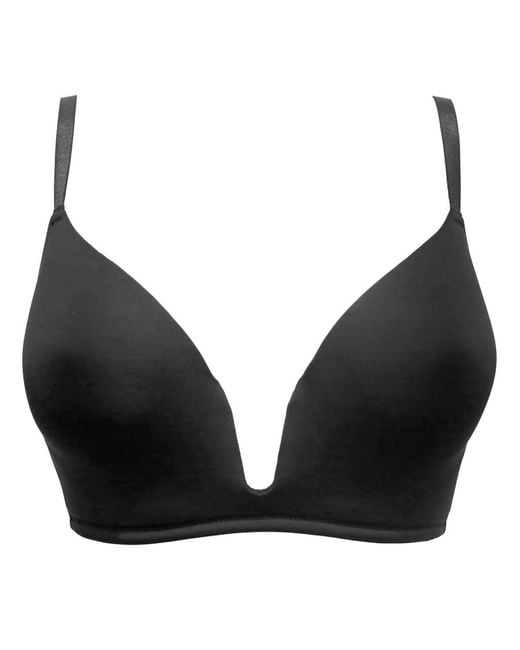 Pour Moi Black Definitions U Wire Plunge Low Back Push Up Bra