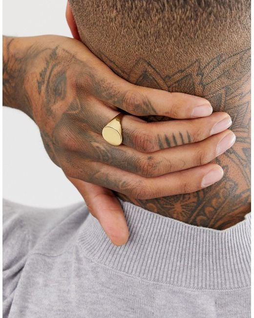 Signet Ring Asos Mens Rings ASOS ALL SEEING EYE Gold Signet Ring