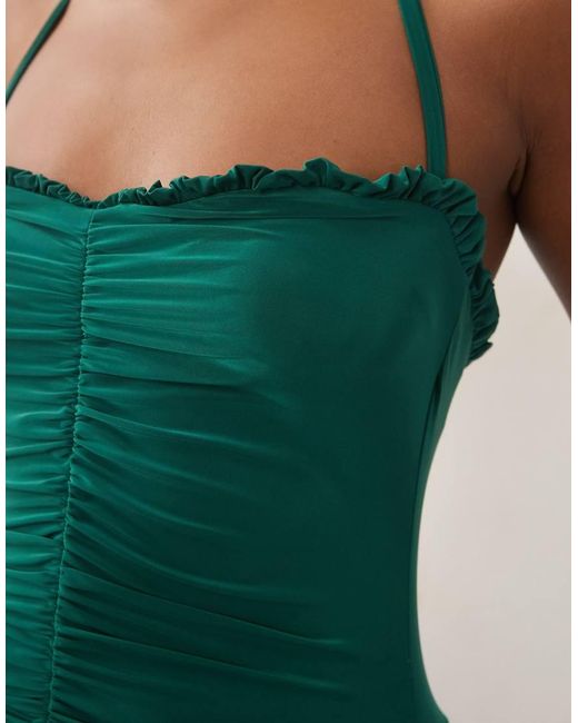 ASOS Green Ruched Halter Neck Cami Top
