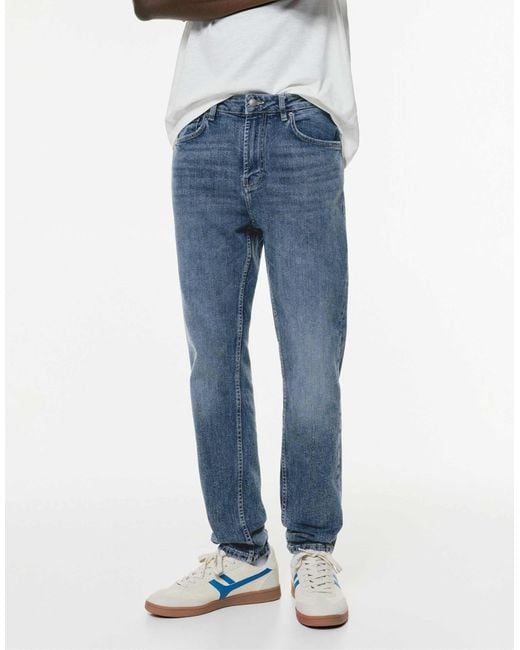 Jean slim - moyen Pull&Bear pour homme en coloris Blue