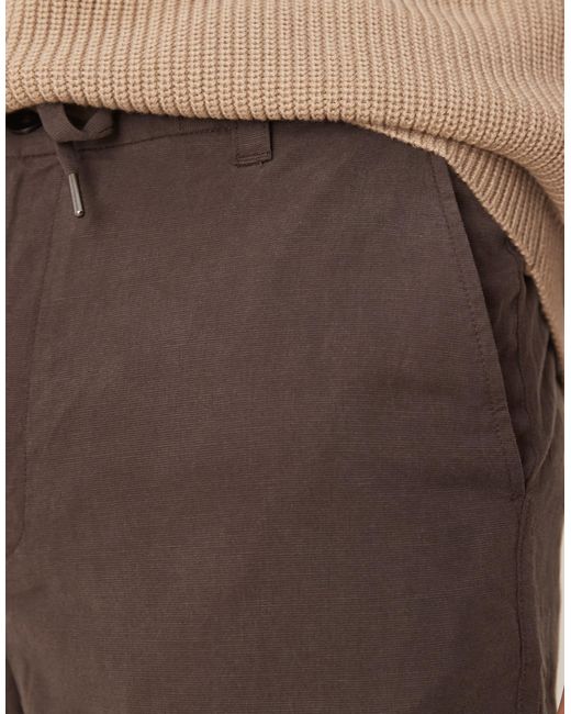 Mango Natural Linen Look Tie Waist Trouser for men