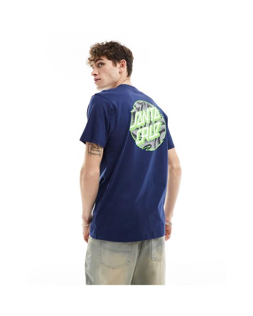 Santa Cruz Blue Heavy Weight Slick Dot Graphic T-shirt for men