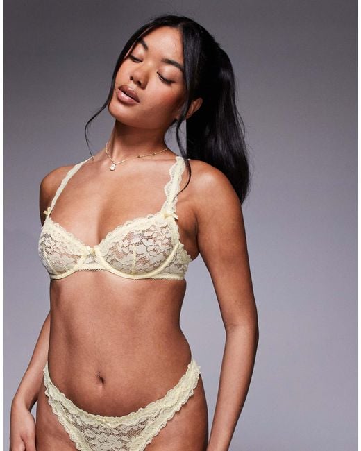 ASOS Gray Hazel All Over Lace Underwired Bra With Lace Trim