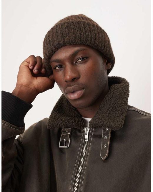 Gorro De Punto De ASOS de hombre de color Brown