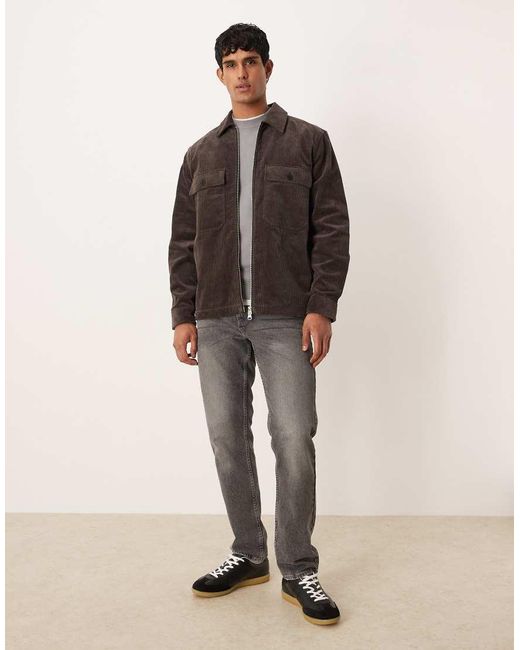 ARKET Brown Cord Oversized Zip Up Overshirt for men